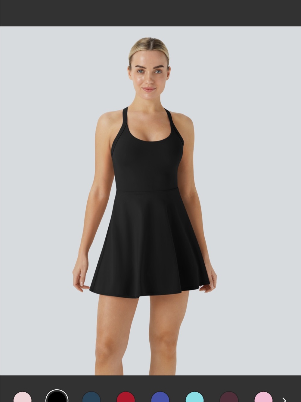 HALARA Black Racerback Active Dress Easy Peasy